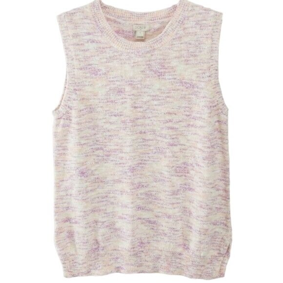 J.Crew Factory Space Dyed Sleeveless Sweater Pink Purple & Peach Blend - Picture 1 of 4